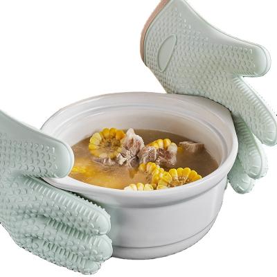 China Silicone + Cotton Guaranteed Quality Silicone Oven Custom Cooking Gloves For Unique Cooking for sale