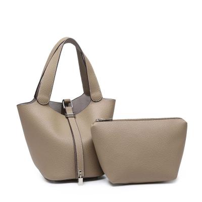 China Famous Luxury Women Bucket Bag Tote Handbags Fashoion Brand PU Lady Bags Genuine Leather Shoulder Bags for sale