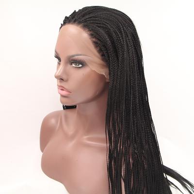 China And Black Wig Jet Black Twist Braids Twist Braids Wig For Color Women 26 Inch 13*4 Synthetic Straight Long Lace Front Wigs With Baby Hair Preplucked for sale