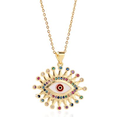 China Hiphop Jewelry Double In The Fine Third All-Seeing Luxury Egypt Lucky Devil Evil Eye Necklace 925 Evileye Gold Rope for sale