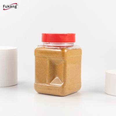 China 500Ml Pet Bottle PP Bottle Lid Viable Square Bulk Seasoning Spice Shaker Jars With Flap Top for sale