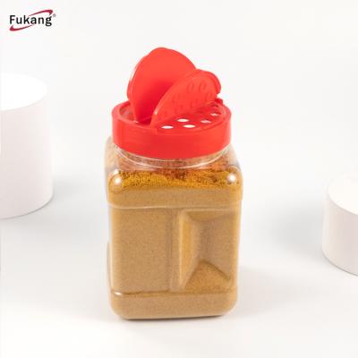 China Food Grade 500ml Sustainable High Quality Square Free Sample Plastic Salt Containers Spice Jar for sale