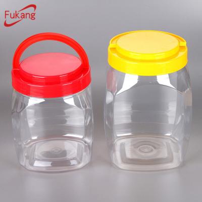 China Empty Food 2500ml Square Plastic , Candy Jars Honey Storage Container for sale