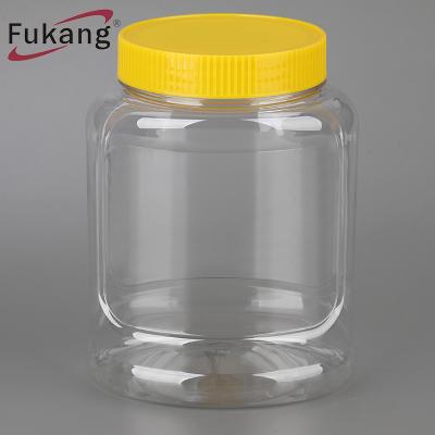 China 1200ml Plastic Food Containers For Bulk Candy With Lid , 1.2L ODM/OEM PET Jar For Snack for sale