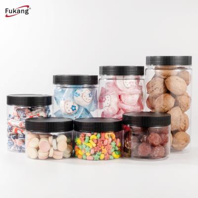 China Food 4Oz Clear Empty 60Z 8Oz Honey Candy Pet Plastic Sweet Bulk Jar With Colored Aluminum Lid for sale