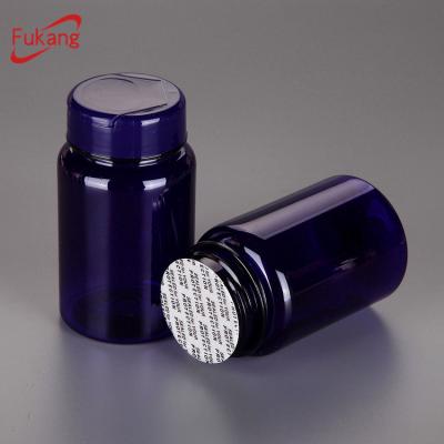 China 100cc Pharmaceutical Custom Color PET , Plastic Medicine Bottle With Flip Top Cap for sale