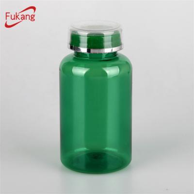 China Green 200ml Health Supplement Pharmaceutical Clear Bottles, Food Grade Medicine Plastic Pill Bottle With Lid, Fancy PET Bottle Manufacturer for sale