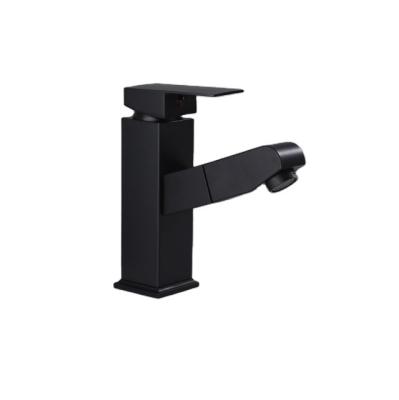 China High Quality Brass Metered Faucets Body Black Pull Out Basin Faucet for sale