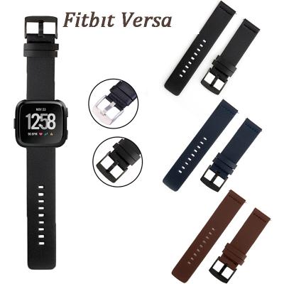 China Leather Leather Band For Fitbit Versa 22.5mm Accessories Wholesale Replacement Smart Watch Band for sale