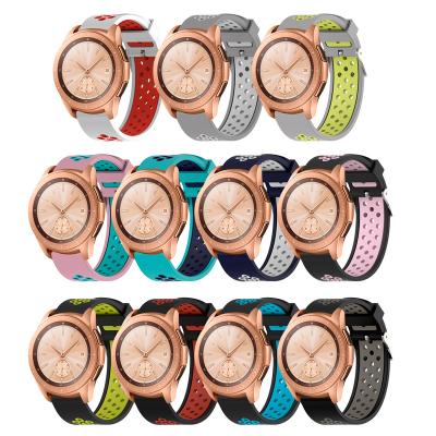 China Plastic Colorful Sport Silicone Replacement Soft Strap For Samsung Galaxy Watch 42mm Strap 20mm Soft Rubber For Samsung Band 2 Active for sale