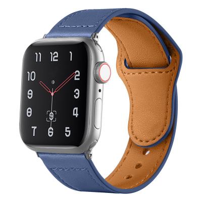 China For Apple Watch Band Series 6/5/4/3/2/1 High Quality Genuine Leather Watch Strap 38 41 45 44mm Fashion Classic Band For Se 6 5 Apple Watch Series 7 Apple 4 3 2 for sale