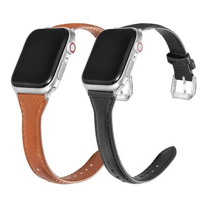 China Leather Leather For Apple Watch Band 38mm 42mm Correa For Apple Watch Band 44mm 40mm Series 5 4 3 2 1 Band Genuine Leather Watch for sale