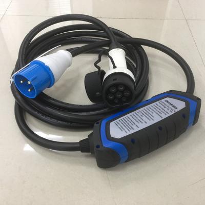 China Duosida 32A Adjustable Current Type - 2 Evse Charger With ECO 3 Pin Plug 2050-PSE-32-5X-ES for sale