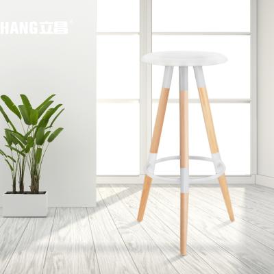 China China factory portable high quality white plastic barstool nordic wholesale cheap modern design pp wooden legs for sale