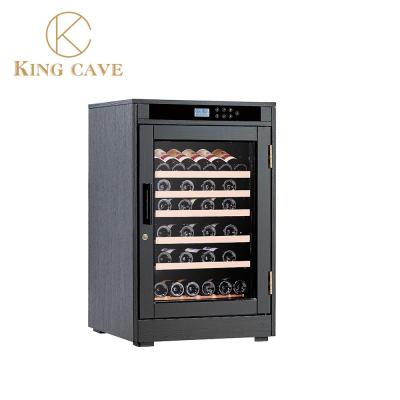 China Small Custom Wine Cooler Black Free Standing Wine Cooler Cabinet for sale