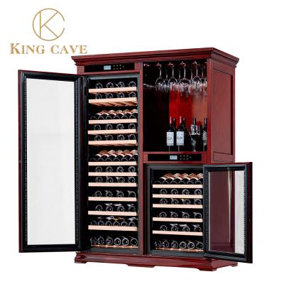 China Electric Wine Cooler Cabinet Wood Wine Cooler 50 To 80% Humidity for sale