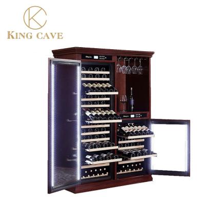 China International Standard Wood Dual Zone Wine Cooler Cabinet Electric for sale