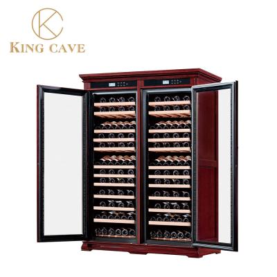 China Fresh And Flavorful Wood Wine Cooler Glass Front Wine Fridge for sale