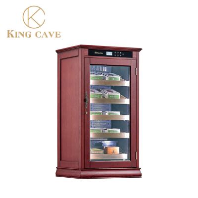 China Dual Function Premium Wood Frame Wine Cooler And Humidor Cigar Cabinet for sale