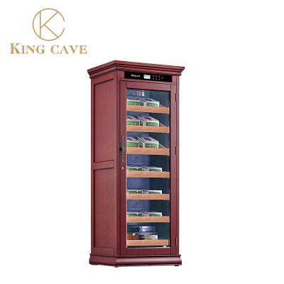 China Thermostaat Sigarenkast Humidor Met Houten Frame En LED Licht Te koop