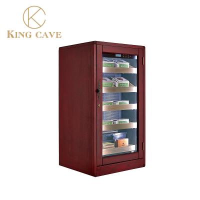 China Luxury Wood Touch Control Lockable Electric Cigar Display Humidor  Wine Cellar Humidor for sale