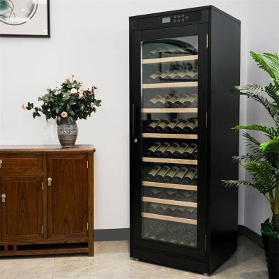 China Precision Temperature Control Black Solid Wood Kitchen Wine Cooler for sale