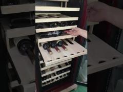 Customized Wine Cooler Cabinet With Embraco Compressor Imported Oak Materials