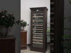 Dark Brown Wooden Frame Wine Cooler Cabinet