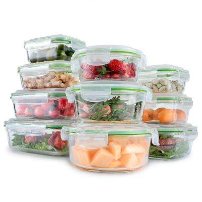 China Freshness Preservation Food Storage Container Set Food Container Glass Storage Set Tight Food Container for sale