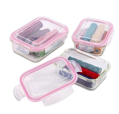 China Freshness Preservation Factory Direct Sale Glass Food Storage Container Set Cheap Glass Lunch Storage Container Boxes for sale