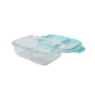 China Hot Freshness Preservation Selling Well 3 Compartment Glass Food Bowl With Seal Lid Glass Food Container Set for sale