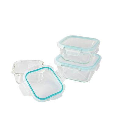 China Freshness Storage Pyrex Glass Food Container Rectangle Glass Food Fresh-Storing Bowl With Airtight Lid for sale