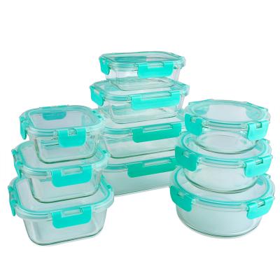 China Freshness Preservation Glass Food Storage Containers Pyrex Glass Meal Prep Containers With Locking Lids for sale