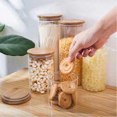 China Viable Clear Glass Food Jar Borosilicate Glass Food Dry Storage Container for sale