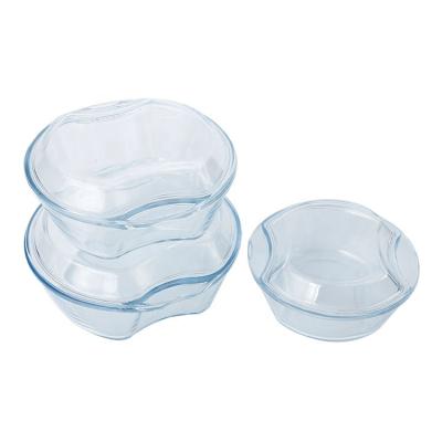 China Heat Resistant Transparent Glass Casserole Microwave Sustainable Glass Casserole With Glass Lid for sale