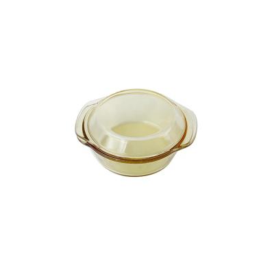 China Sustainable Round Glass Casserole Microwave And Oven Safe Glass Casserole With Cover for sale