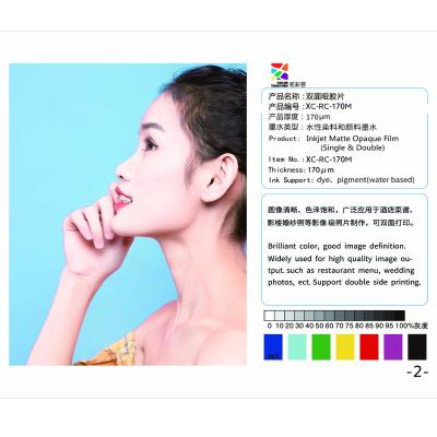 China Restaurant Menu Matte One Single Side Inkjet PET Film Photo Coating Opaque Paper for sale