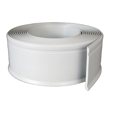 China Anti-mildew Excellent Quality Low Price White Flexible Plastic Skirting Trim Tape Profile Skirting Baseboard for sale