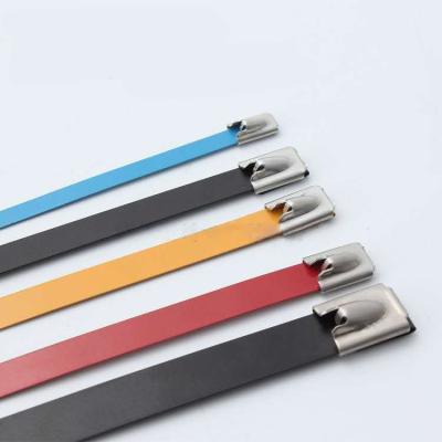 China Anti-electricity coated cable ties PVC size 4.6mm/7.9mm/12mm/custom self-locking natural color 4.6*350mm NC stainless steel; SG OF GUA for sale