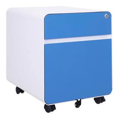 China Convertible Steel Pedestal Office Furniture 2 Drawers Lockable Mobile Filing Storage Cabinet for sale