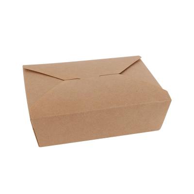 China Disposable Recyclable Paper Food Containers Brown Lunch Boxes Microwave Safe Paper Bowls for sale