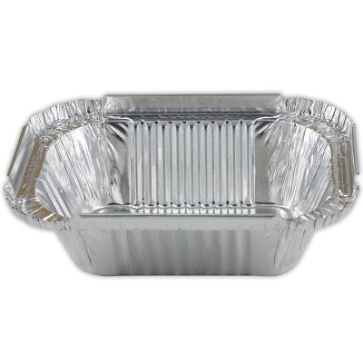 China Disposable Food Tin Foil Box Barbecue Rectangle Household Tin Foil Bowl Thickened Take Out Box Lunch Box With Lid Wholesale for sale