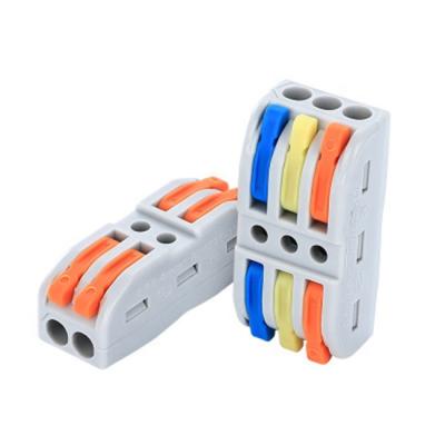 China PA66/PC 3wire in quick terminal 3 wire nut KV313 lever nut push-wire colorful terminal connector connector lug blocks for sale