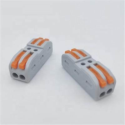 China PA66/PC 2in 2out KV-212 2core Cable Connector Terminal Block 0.08-4MM2 Quick Orange Grip PCB Terminal Block for sale