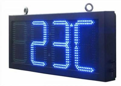 China Double Sides Blue LED Gas Station Sign IR 10M RF 100M with Poosled Time Temperature System for sale