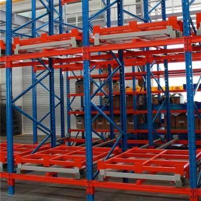 China 100-1000 Capacity Heavy Duty Push Back Racking System for Pallet Storage Optimization en venta