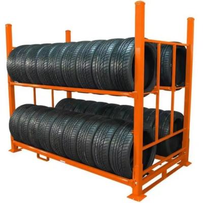 China Q235 Raw Material Heavy Duty Customized Stacking Racks Portable And Foldable For Tire zu verkaufen