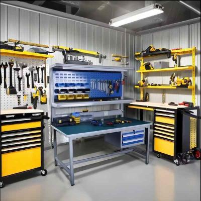 China Q235 Raw Material Heavy Duty Garage Workbench for Workshop Home Repair Furniture for sale