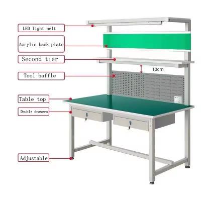 China Easy Assembly Anti-Static Light Duty Workbench with Powder Coating and Customized Drawer for sale