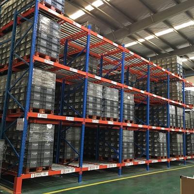 中国 Package Gross Weight 50.000kg Steel Pallet Storage Fifo Flow Rack For Warehouse Equipment 販売のため